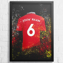 Voetbalposter - Gepersonaliseerd met naam en nummer – gepersonaliseerd voetbalcadeau