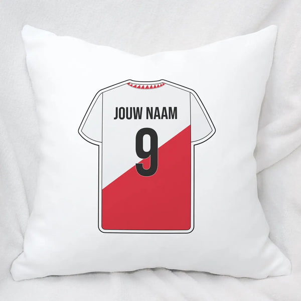 Twaalfde man Voetbal Kussen - Gepersonaliseerd met naam en nummer – gepersonaliseerd voetbalcadeau