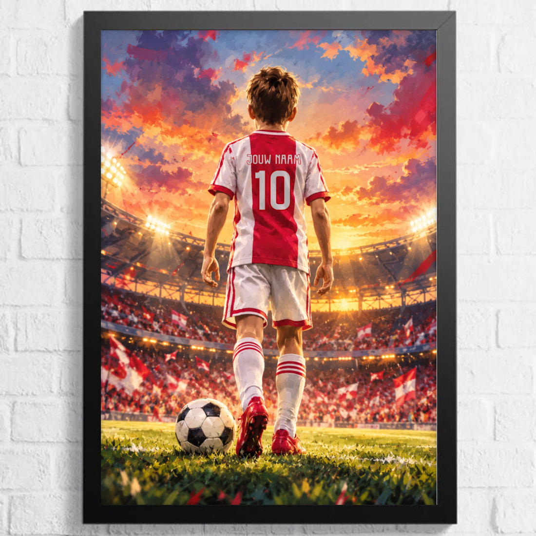Aquarel voetbalposter, afbeelding Jongen A