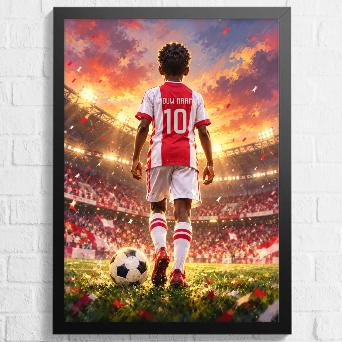 Aquarel voetbalposter, afbeelding Jongen B