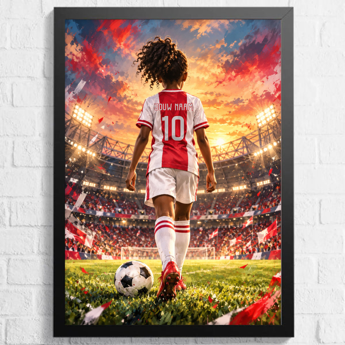 Aquarel voetbalposter, afbeelding Meisje A