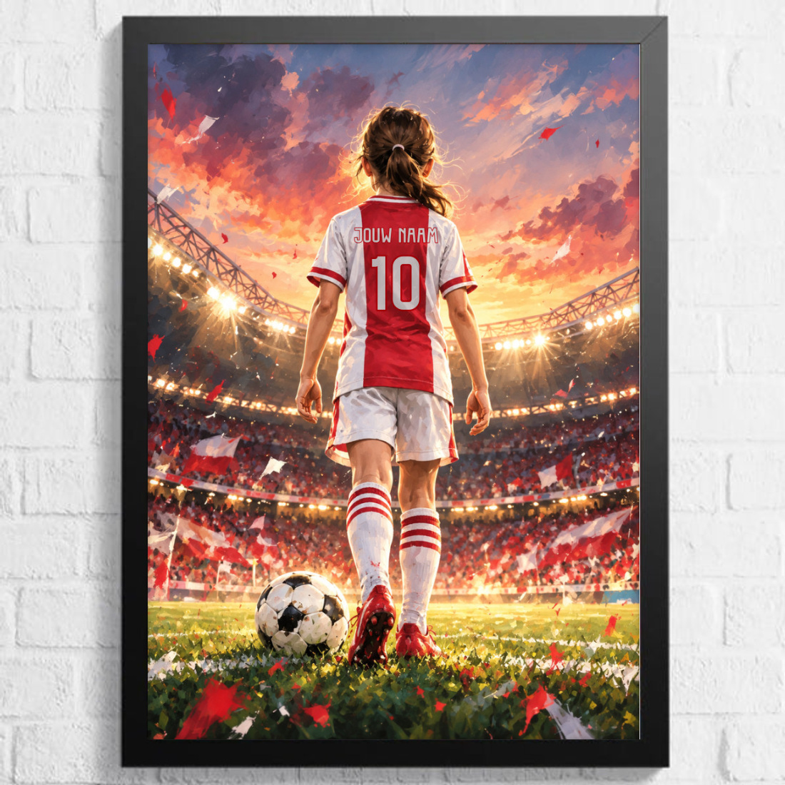 Aquarel voetbalposter, afbeelding Meisje B