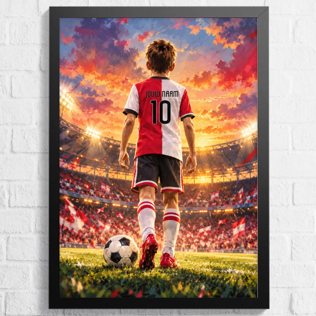 Aquarel voetbalposter, afbeelding Jongen A