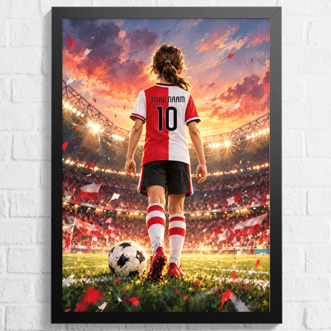 Aquarel voetbalposter, afbeelding Meisje B
