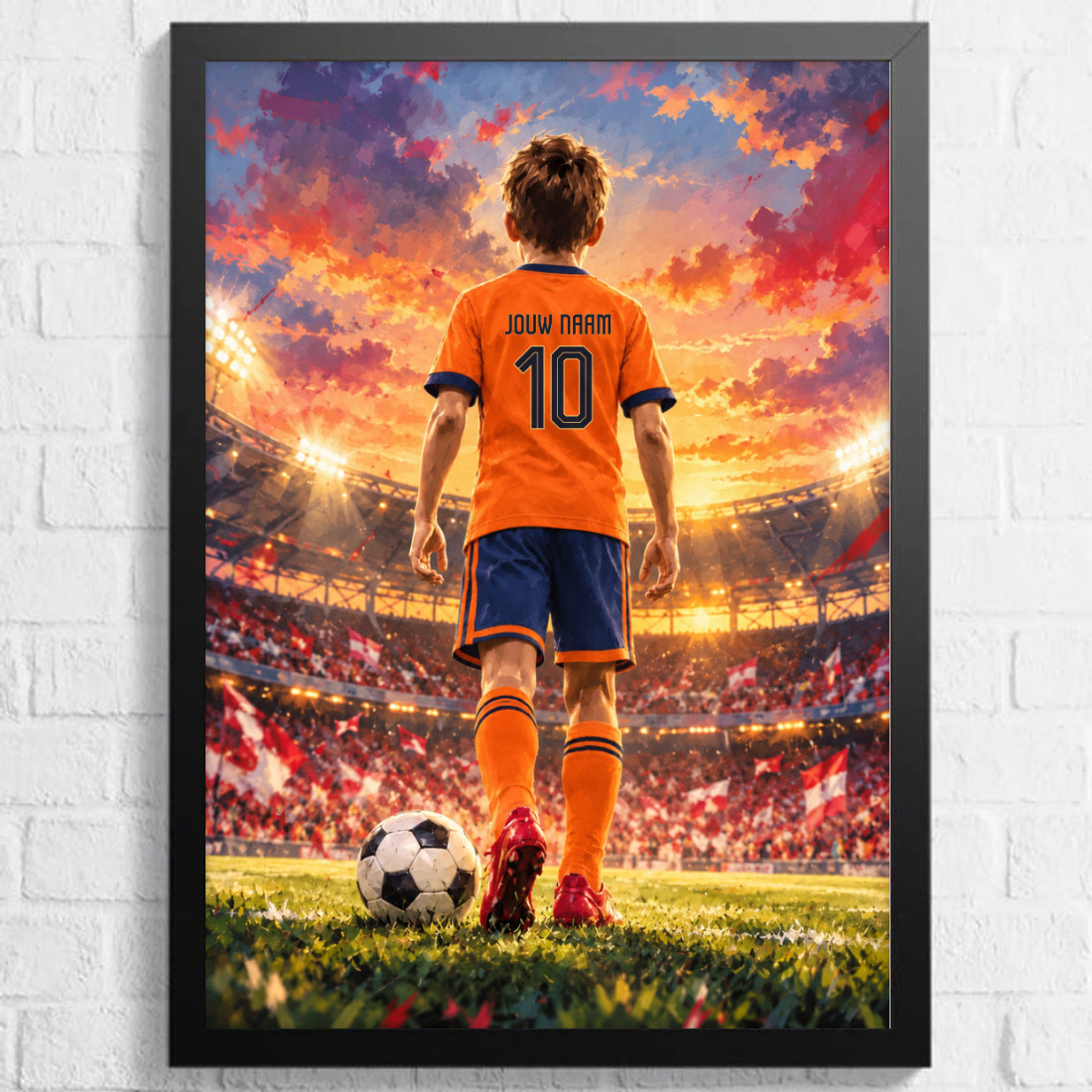 Aquarel voetbalposter, afbeelding Jongen A
