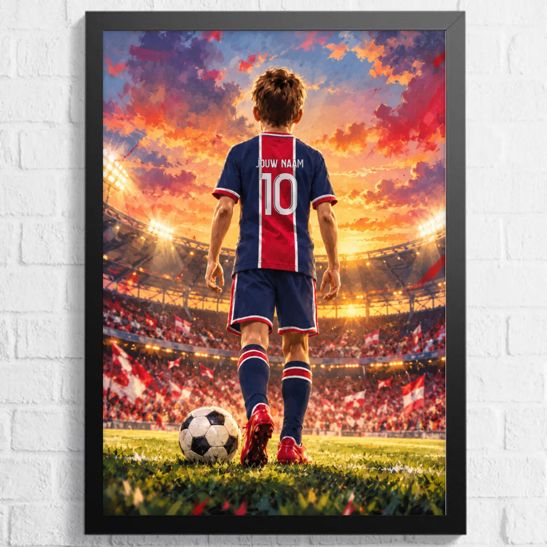 Aquarel voetbalposter, afbeelding Jongen A