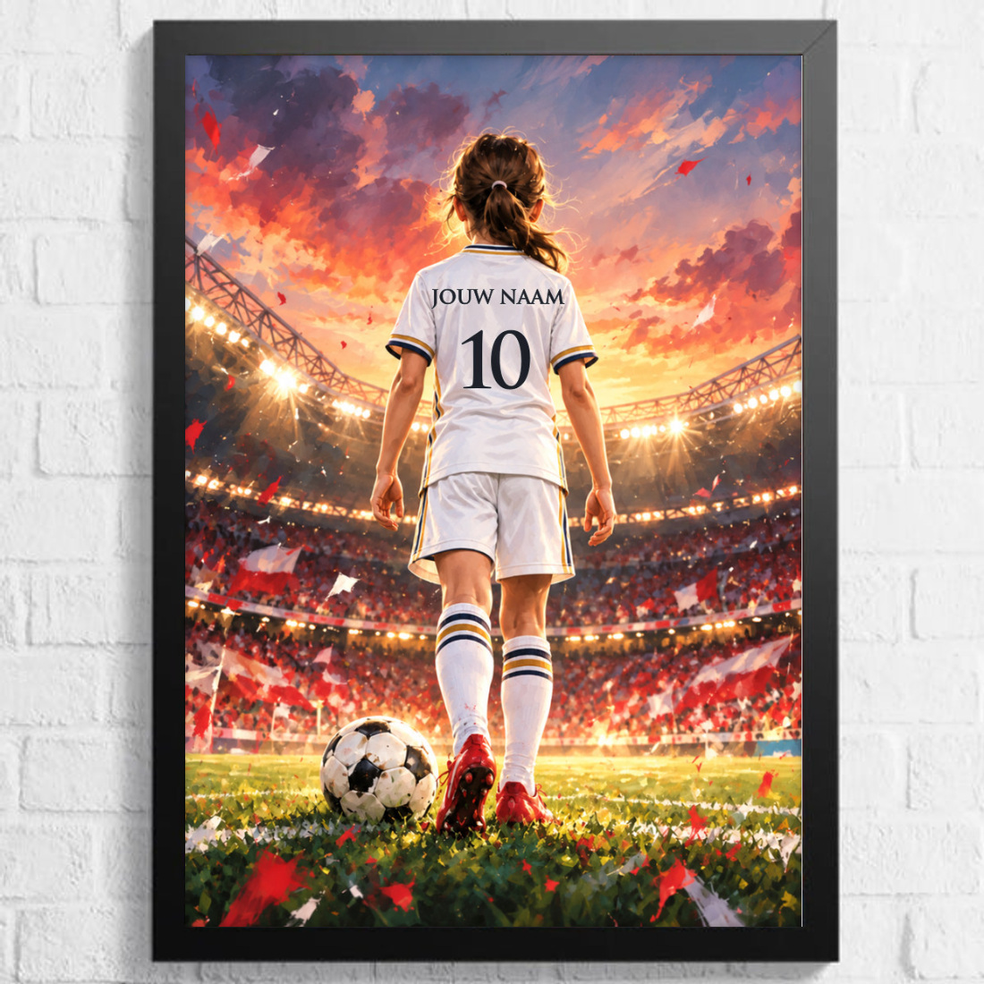 Aquarel voetbalposter, afbeelding Meisje B