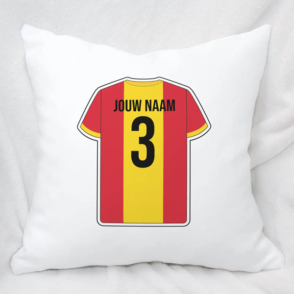 Twaalfde man Voetbal Kussen - Gepersonaliseerd met naam en nummer – gepersonaliseerd voetbalcadeau