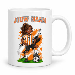 Voetbalmok met voetballer - Gepersonaliseerd met naam en nummer – foto 4 van 4