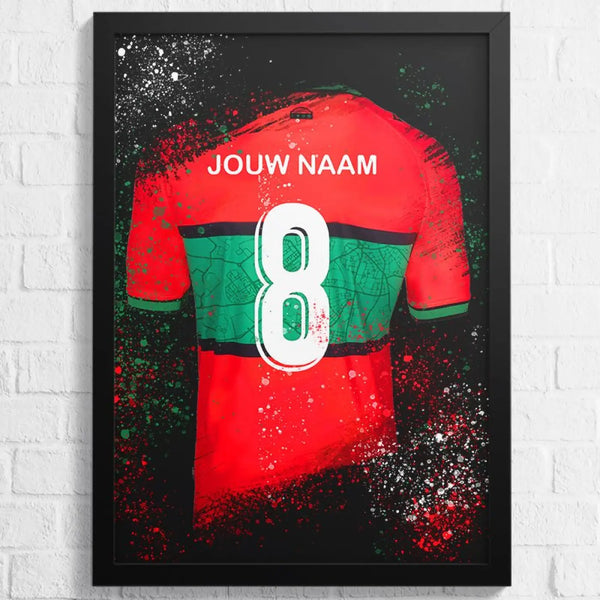Twaalfde man Voetbalposter - Gepersonaliseerd met naam en nummer – gepersonaliseerd voetbalcadeau