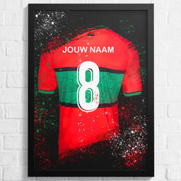 Voetbalposter - Gepersonaliseerd met naam en nummer – gepersonaliseerd voetbalcadeau