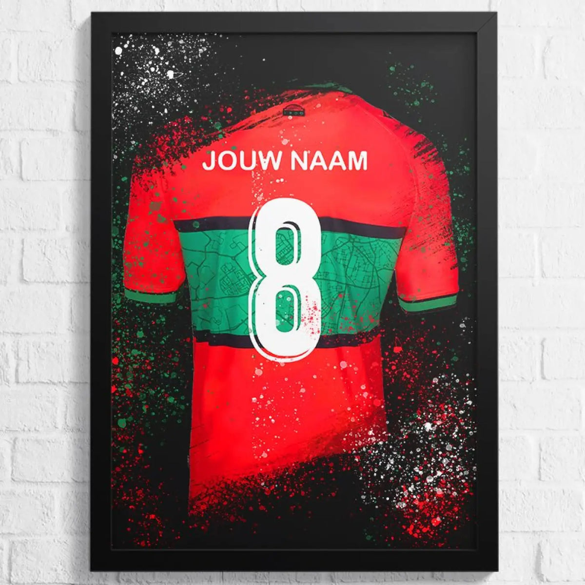 Voetbalposter - Gepersonaliseerd met naam en nummer – gepersonaliseerd voetbalcadeau