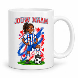 Voetbalmok met voetballer - Gepersonaliseerd met naam en nummer – foto 4 van 4