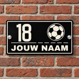 Naambordje Voordeur - Large met Bal – gepersonaliseerd voetbalcadeau