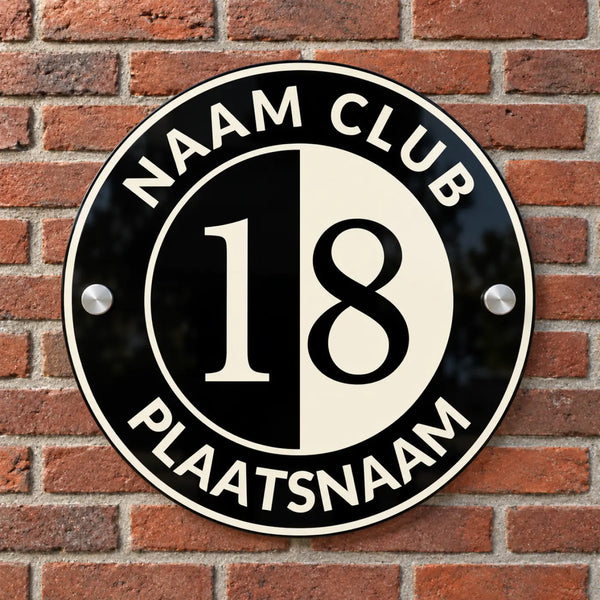 Naambordje Voordeur - Club Badge – gepersonaliseerd voetbalcadeau
