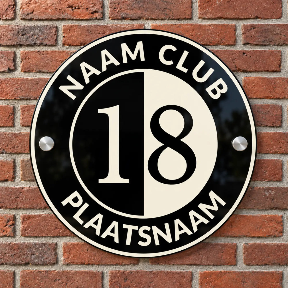 Naambordje Voordeur - Club Badge – gepersonaliseerd voetbalcadeau