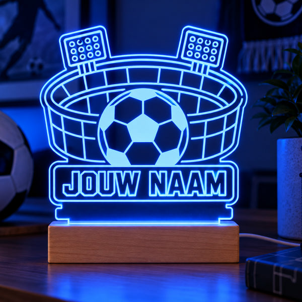 Voetbal LED Lamp met Naam - Stadion – gepersonaliseerd voetbalcadeau