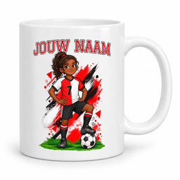 Voetbalmok met voetballer - Gepersonaliseerd met naam en nummer – foto 4 van 4