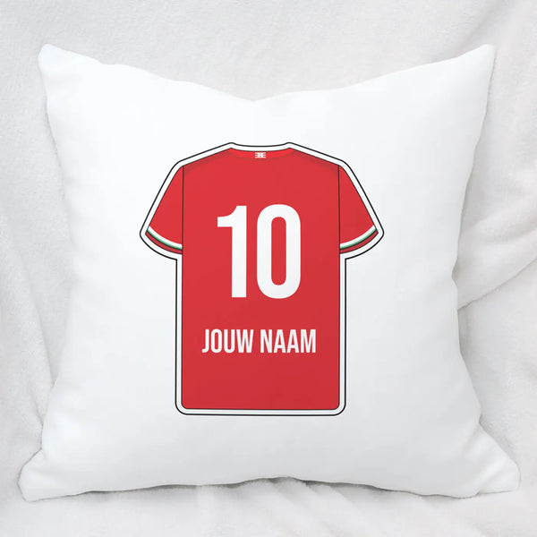 Twaalfde man Voetbal Kussen - Gepersonaliseerd met naam en nummer – gepersonaliseerd voetbalcadeau