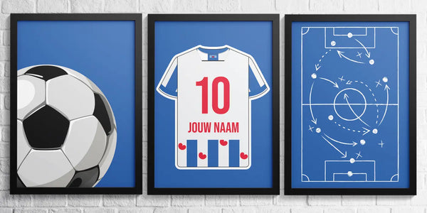 Friesland Voetbalposter - Gepersonaliseerd met naam en nummer – gepersonaliseerd voetbalcadeau