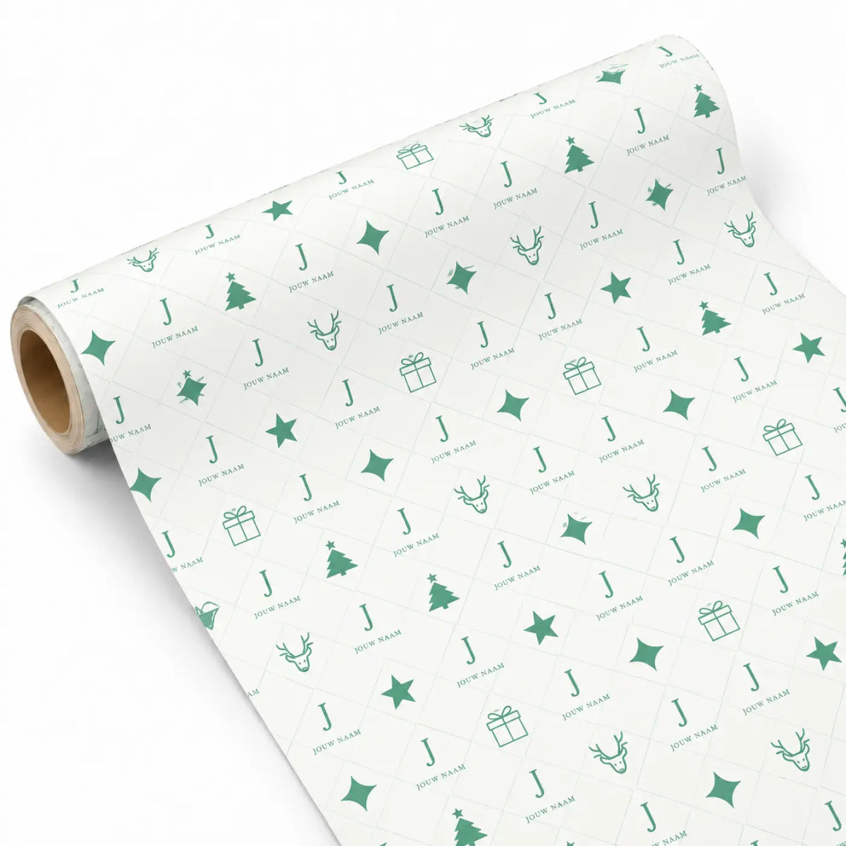 Inpakpapier Kerst Groen - Gepersonaliseerd met Naam – gepersonaliseerd voetbalcadeau