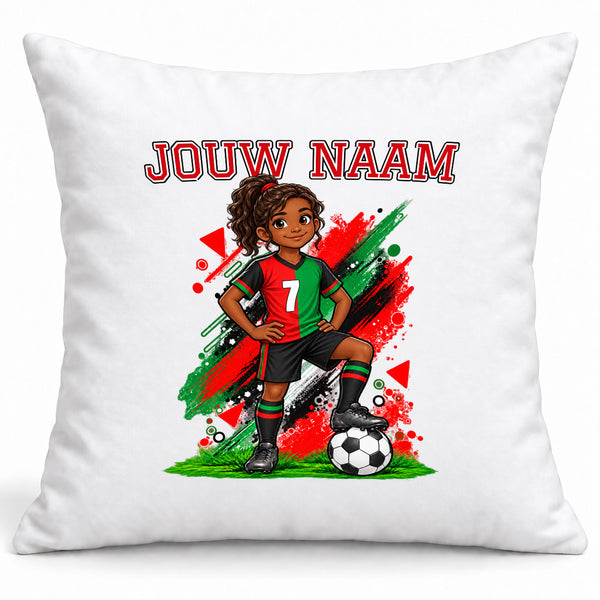 Twaalfde man Voetbal Kussen - Gepersonaliseerd met naam en nummer – gepersonaliseerd voetbalcadeau