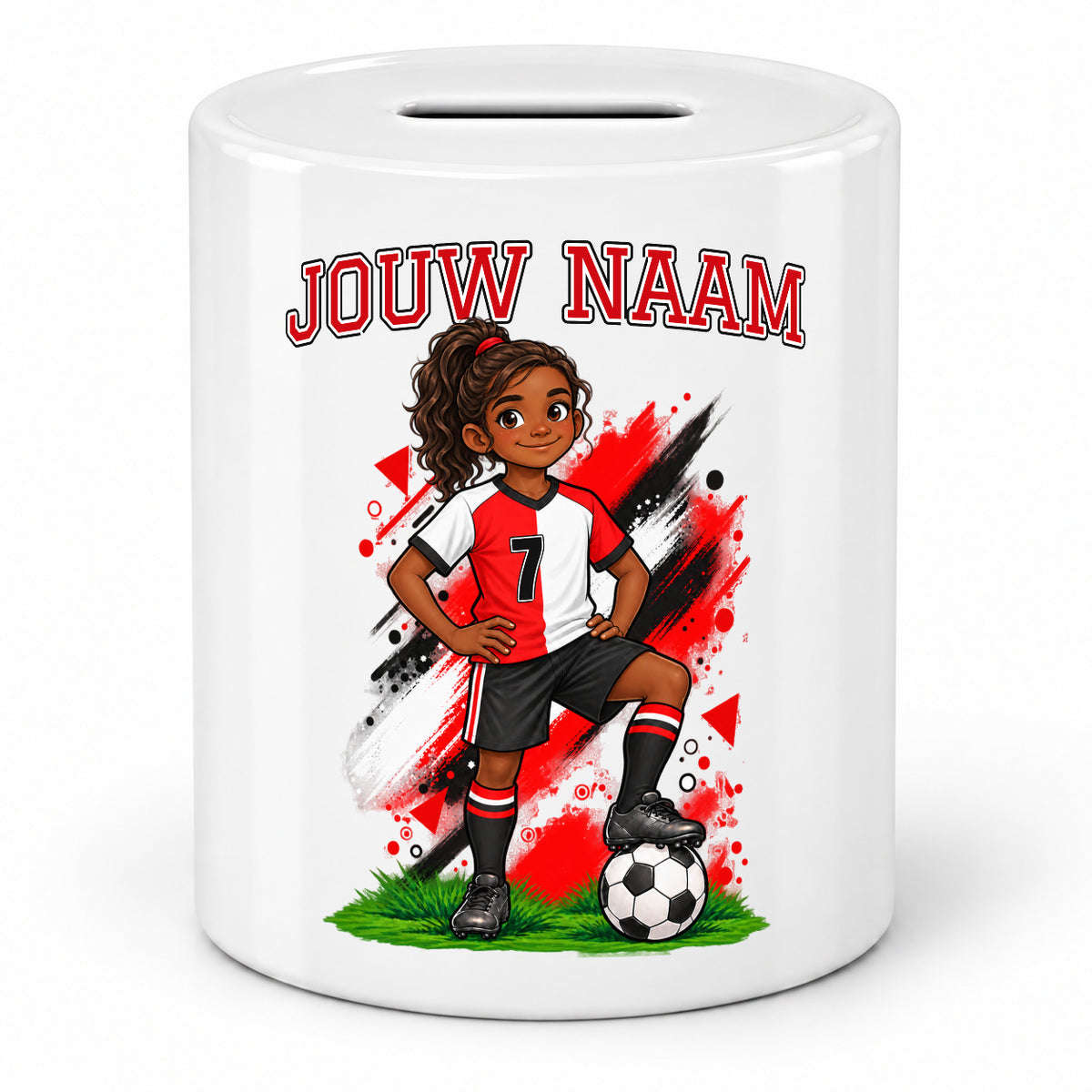 Voetbal Spaarpot - Gepersonaliseerd met naam en nummer – gepersonaliseerd voetbalcadeau