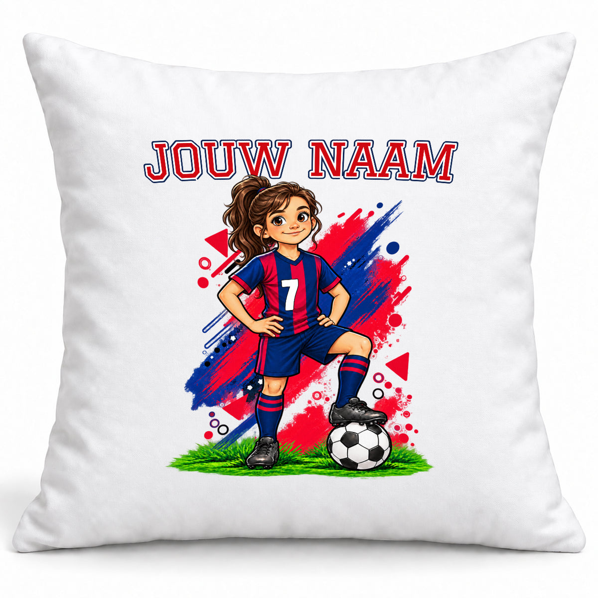 Voetbal Kussen - Gepersonaliseerd met naam en nummer – gepersonaliseerd voetbalcadeau