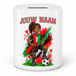 Voetbal Spaarpot - Gepersonaliseerd met naam en nummer – gepersonaliseerd voetbalcadeau
