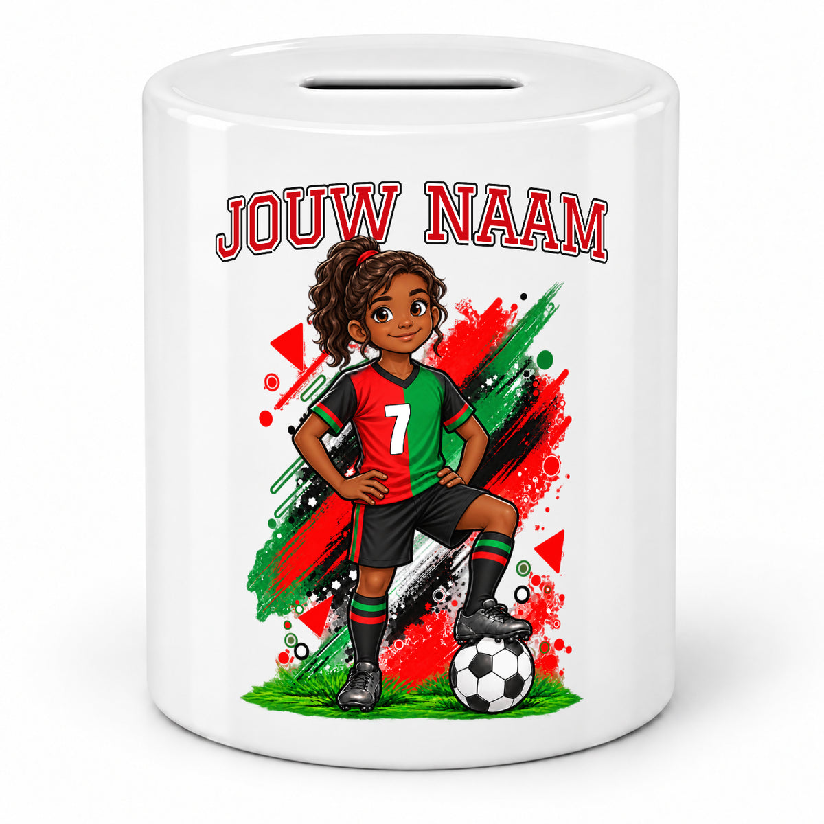 Voetbal Spaarpot - Gepersonaliseerd met naam en nummer – gepersonaliseerd voetbalcadeau