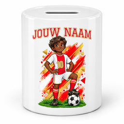 Voetbal Spaarpot - Gepersonaliseerd met naam en nummer – gepersonaliseerd voetbalcadeau