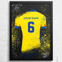 Voetbalposter - Gepersonaliseerd met naam en nummer – gepersonaliseerd voetbalcadeau