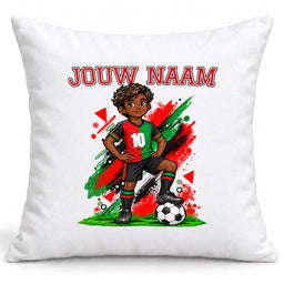 Voetbal Kussen - Gepersonaliseerd met naam en nummer – foto 3 van 4