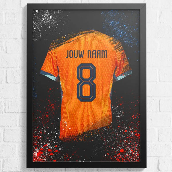 Landenteamfan Voetbalposter - Gepersonaliseerd met naam en nummer – gepersonaliseerd voetbalcadeau