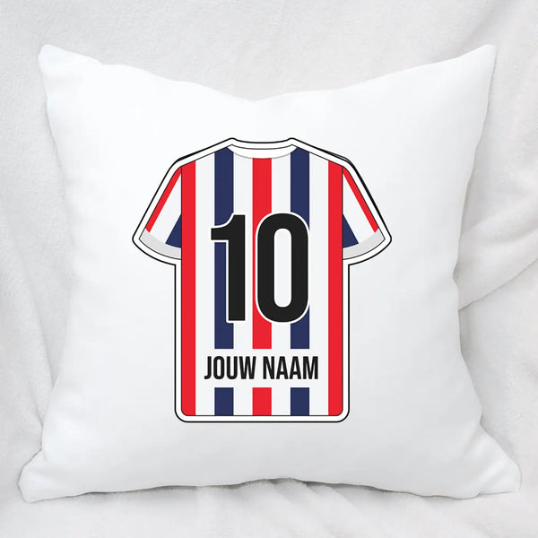 Koning Voetbal Kussen - Gepersonaliseerd met naam en nummer – gepersonaliseerd voetbalcadeau