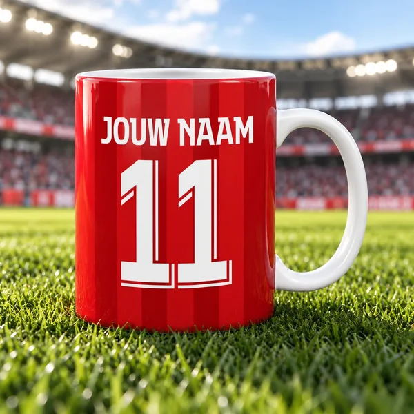 Kampioen Voetbalmok Gepersonaliseerd met naam en nummer – gepersonaliseerd voetbalcadeau