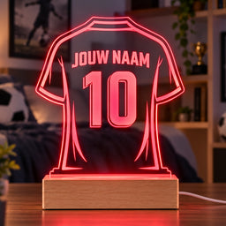 Voetbal LED Lamp met Naam - Shirt met naam en nummer – gepersonaliseerd voetbalcadeau