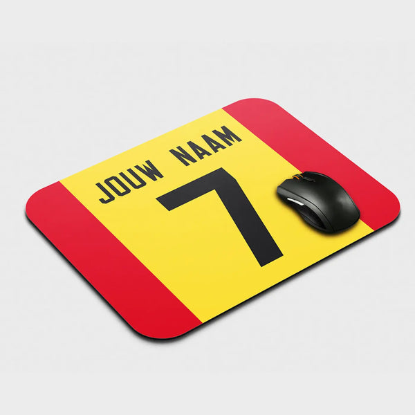 Twaalfde man Voetbal muismat - Gepersonaliseerd met naam en nummer – gepersonaliseerd voetbalcadeau